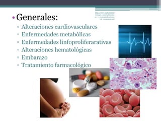 •Generales:
▫ Alteraciones cardiovasculares
▫ Enfermedades metabólicas
▫ Enfermedades linfoproliferarativas
▫ Alteraciones hematológicas
▫ Embarazo
▫ Tratamiento farmacológico
http://www.radiodent.cl
/cirugia_oral/indicacion
es_y_contraindicaciones
_de_exodoncia.pdf
 