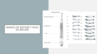 MANGO DE BISTURÍ Y HOJA
DE BISTURÍ
 