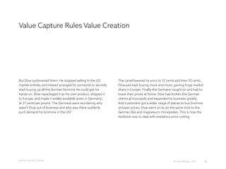 Value Capture Rules Value Creation
86© Omar Mohout, 2015
But Dow outsmarted them. He stopped selling in the US
market enti...