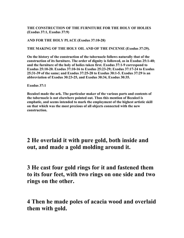Exodus 37 Commentary Pdf