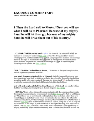 exodus 6 6-7 commentary