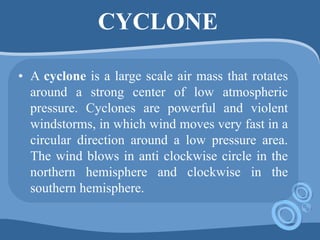 Exogenous disasters    cyclones