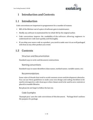 Standards For Java Coding | PDF