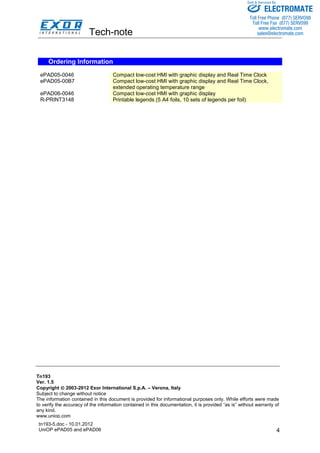 Exor e pap05_epad06_specsheet | PDF