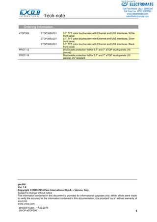 Exor e top306_specsheet | PDF