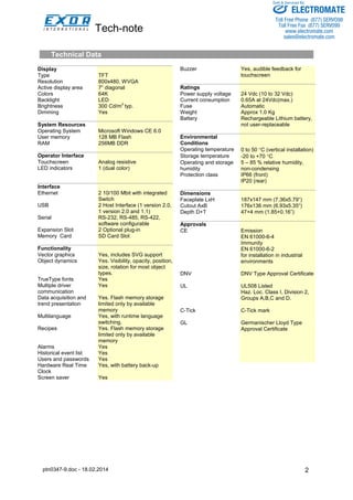Exor e top507_specsheet | PDF
