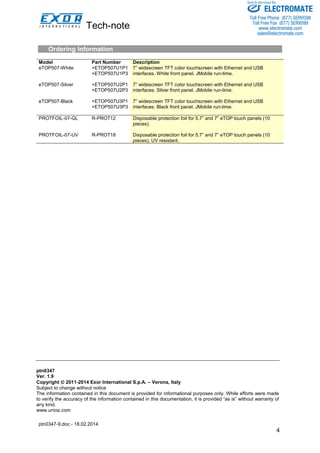 Exor e top507_specsheet | PDF