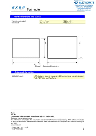 Exor mkdr 05-specsheet | PDF