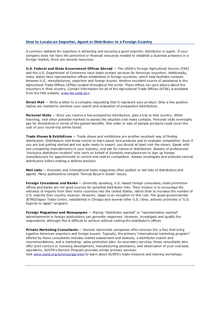distributor cover letter