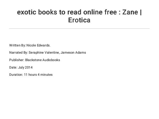Exotic Books To Read Online Free Zane Erotica