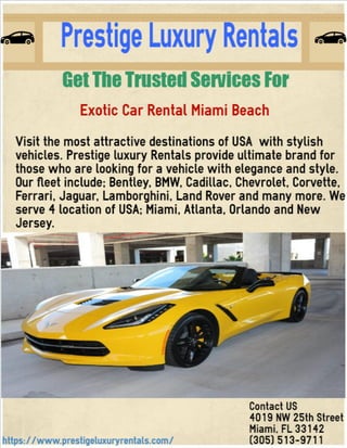 Exotic Car Rental Miami beach