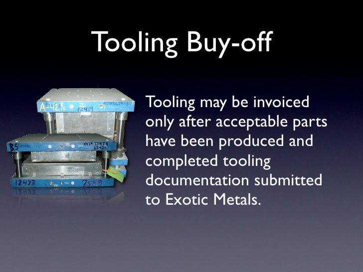 Exotic Metals Vendor Tooling Documentation