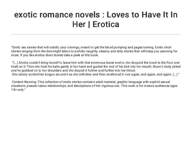 Exotic Romance Novels Loves To Have It In Her Erotica