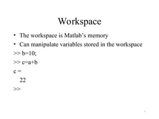 Comprehensive Introduction to MATLAB Programming and Visualization | PPT