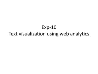 Text visualization using web analytics with powerbi | PPTX