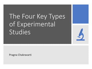 The Four Key Types
of Experimental
Studies
Pragna Chakravarti
 