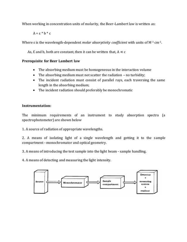Principle and instrumentation of UVvisible spectrophotometer.