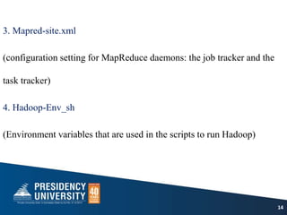 3. Mapred-site.xml
(configuration setting for MapReduce daemons: the job tracker and the
task tracker)
4. Hadoop-Env_sh
(E...