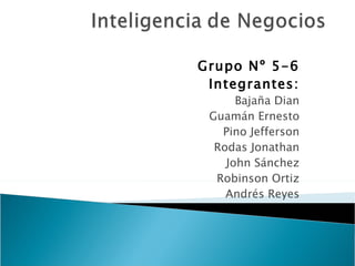 Grupo Nº 5-6 Integrantes: Bajaña Dian Guamán Ernesto Pino Jefferson Rodas Jonathan John Sánchez Robinson Ortiz Andrés Reyes 