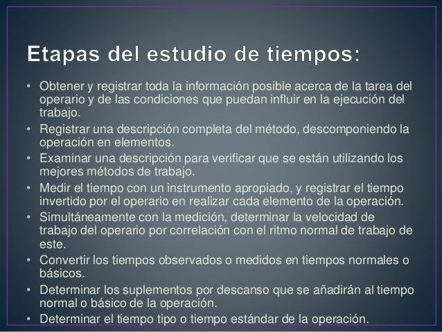 Metodologia para el estudio de tiempos