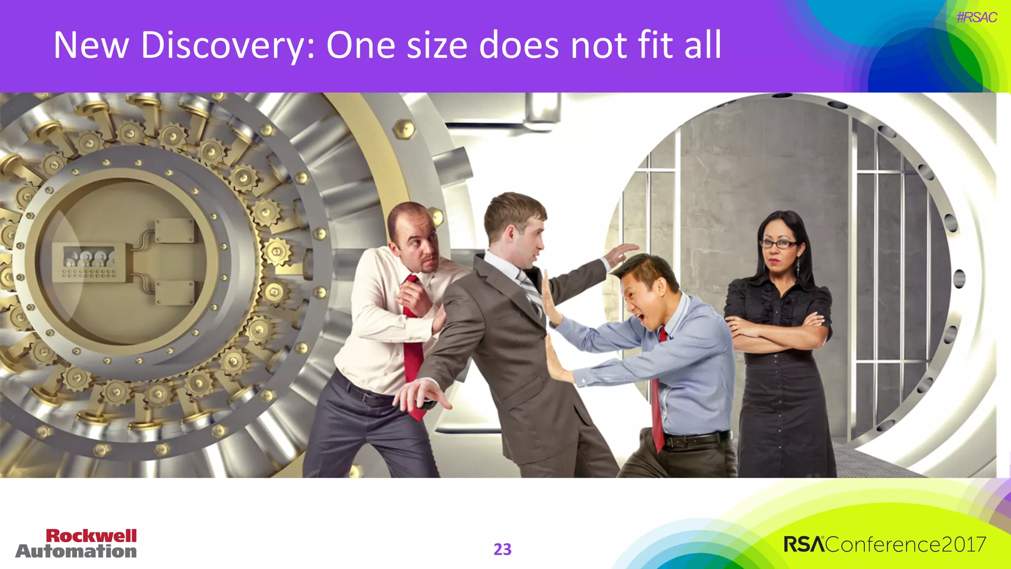 #RSAC
New	Discovery:	One	size	does	not	fit	all
23
 