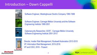 #RSAC
Introduction	– Dawn	Cappelli
7
 
