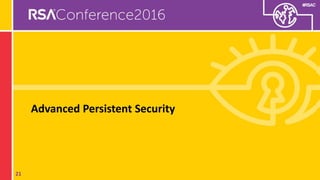 #RSAC
Advanced Persistent Security
21
 