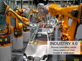 INDUSTRY 4.0
Robots calibrating robots
Value added services
Supply & value chain
 