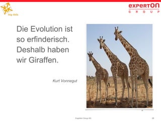 28Experton Group AG
Die Evolution ist
so erfinderisch.
Deshalb haben
wir Giraffen.
Kurt Vonnegut
28
 