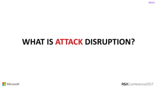 #RSAC
WHAT	IS	ATTACK DISRUPTION?
 