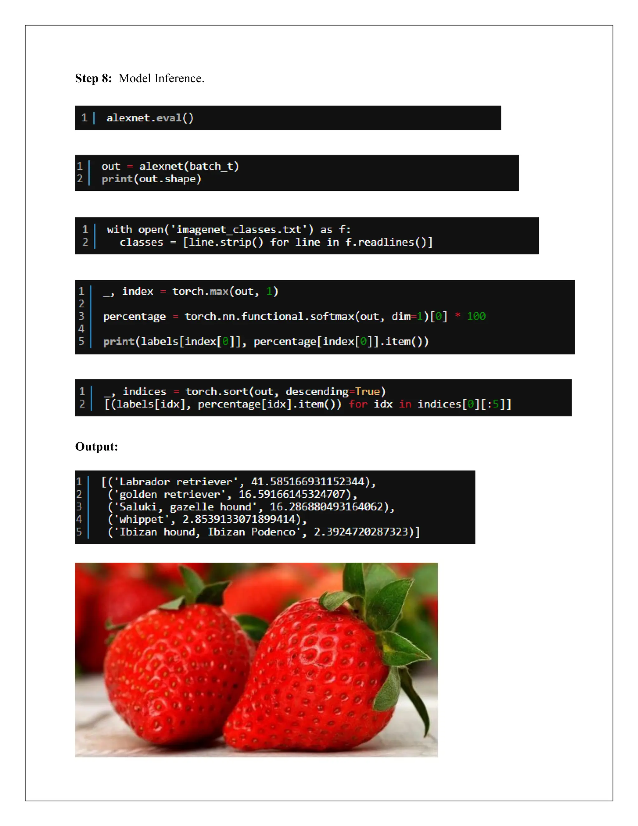 Step 8: Model Inference.
Output:
 