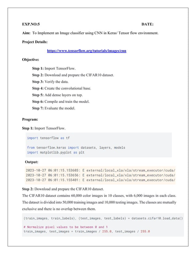 CCS335 _ Neural Networks and Deep Learning Laboratory_Lab Complete ...