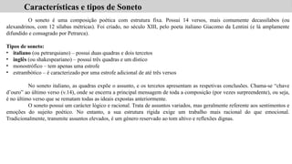 Estudo do texto lírico 7º ano - características do soneto | PPTX