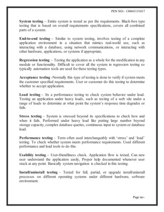 Software testing techniques | DOCX
