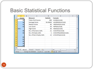 Basic Statistical Functions

19

 