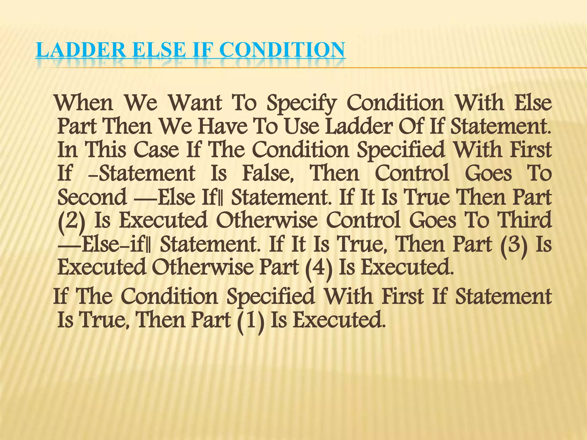 Conditional Statement in C Language | PPTX