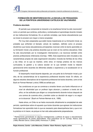 FORMACIÓN DE MENTORES/AS EN LA ESCUELA DE PEDAGOGÍA DE LA PONTIFICIA UNIVERSIDAD CATÓLICA DE VALPARAÍSO