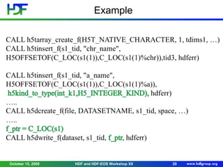 Example

October 15, 2008

HDF and HDF-EOS Workshop XII

20

 
