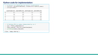 Python code for implementation:
 