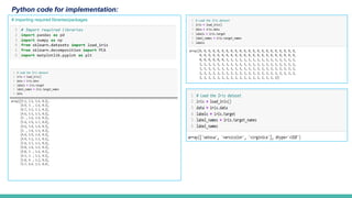 Python code for implementation:
# importing required libraries/packages
 