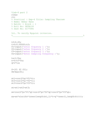 Sampling Theorem (System and signals) | PDF