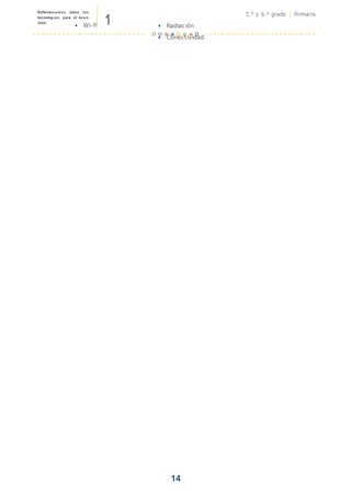 1
Reflexionamos sobre las
tecnologías para el buen
vivir
5.° y 6.° grado | Primaria
14
• Wi-fi • Radiación
• Conectividad
 