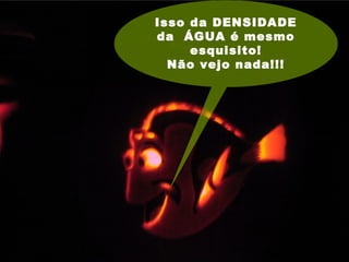 Isso da DENSIDADE
da ÁGUA é mesmo
esquisito!
Não vejo nada!!!
 
