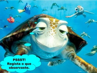 PSSST!
Regista o que
observaste.
 