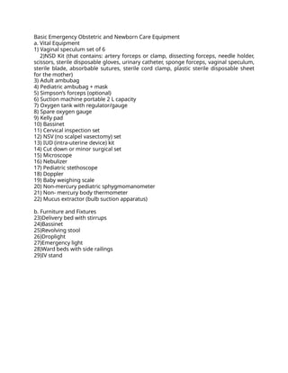 Comprehensive Overview of Expanded Newborn Screening and BEmONC ...