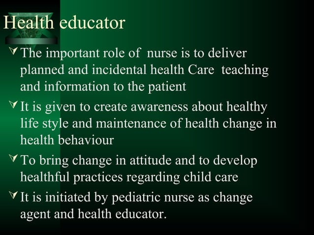 Expanded And Extended Role Of Pediatric Nurse