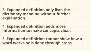 Mastering Expanded Definitions: Techniques and Classroom Activities for ...