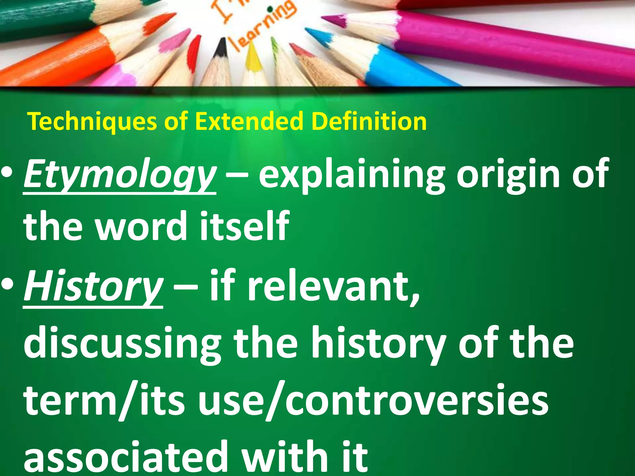 Expanded Definitions of Words PPT