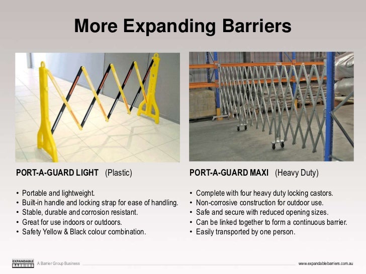 Expanding Expandable Safety Barriers Barrier Group, Australia