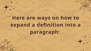 Expanded Definition Techniques for Academic and Technical Writing | PPTX